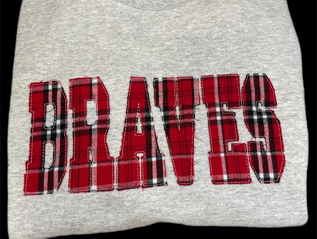 Flannel Applique Crewneck