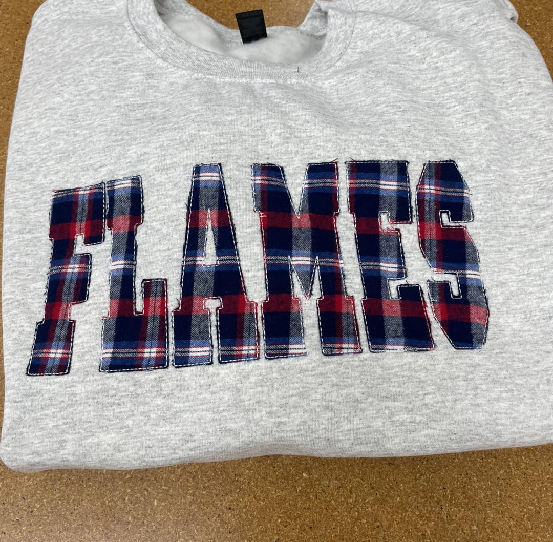 Flannel Applique Crewneck