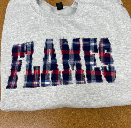 Flannel Applique Crewneck