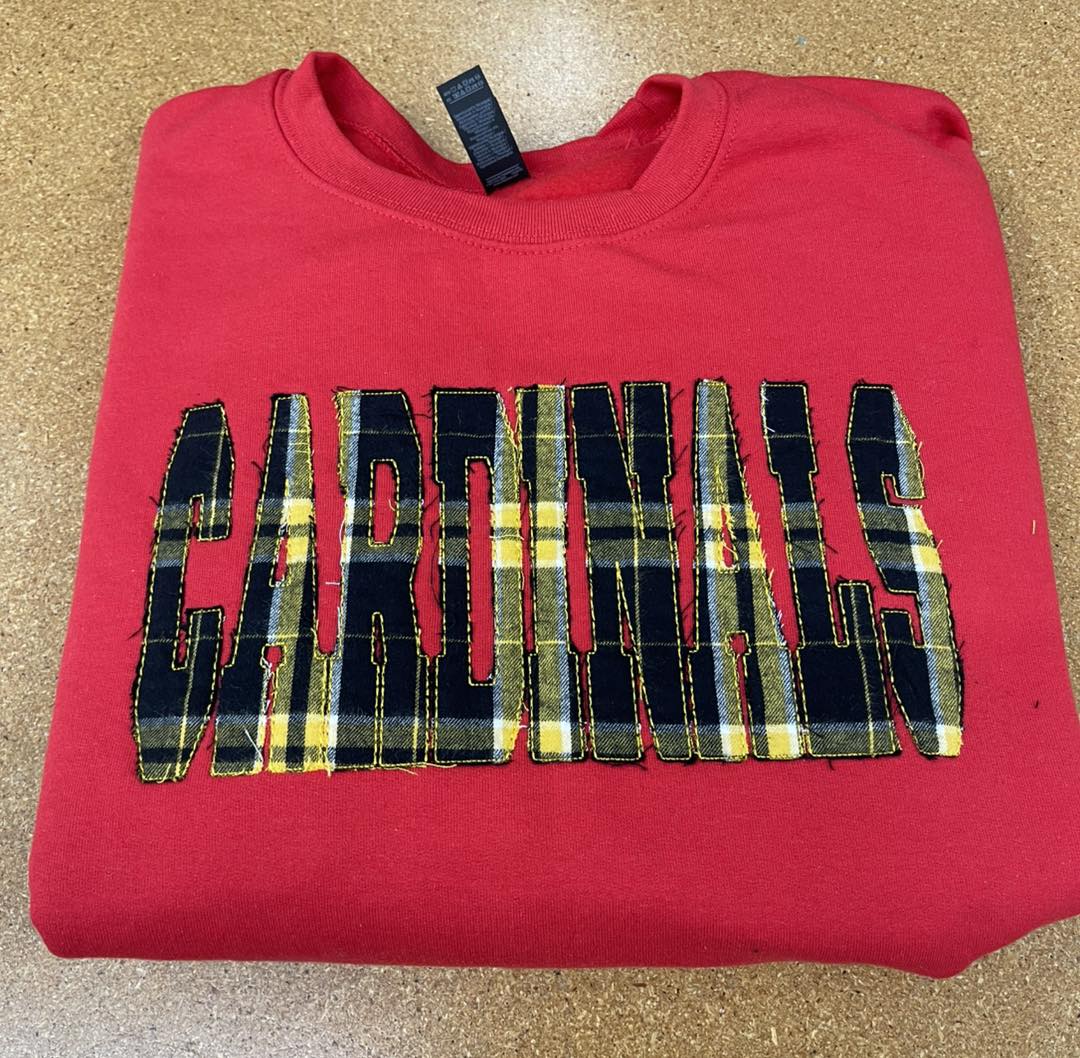 Flannel Applique Crewneck