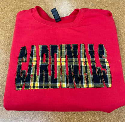 Flannel Applique Crewneck