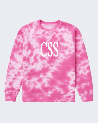CSS tie dye embroidered crewneck