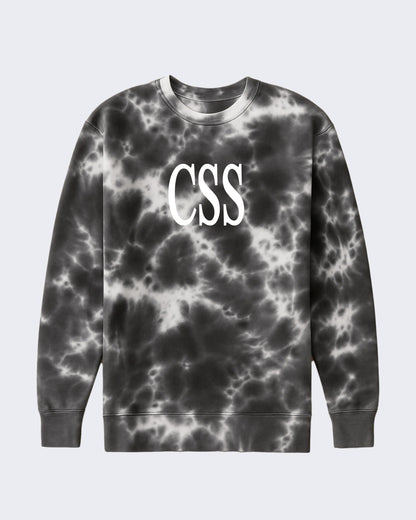 CSS tie dye embroidered crewneck