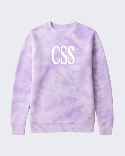 CSS tie dye embroidered crewneck
