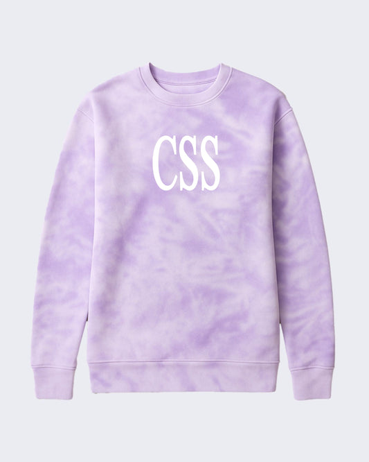 CSS tie dye embroidered crewneck