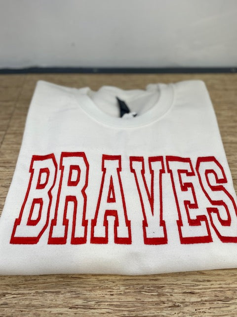 Braves College Font Embroidery