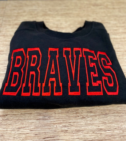 Braves College Font Embroidery
