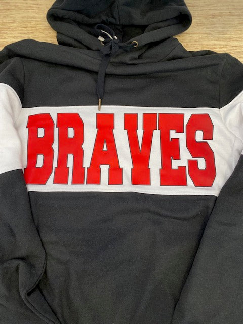 Braves white line hoodie