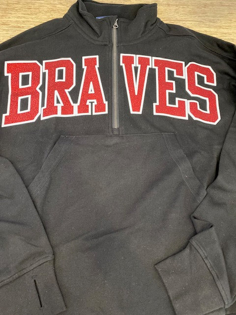 Braves glitter 1/4 zip