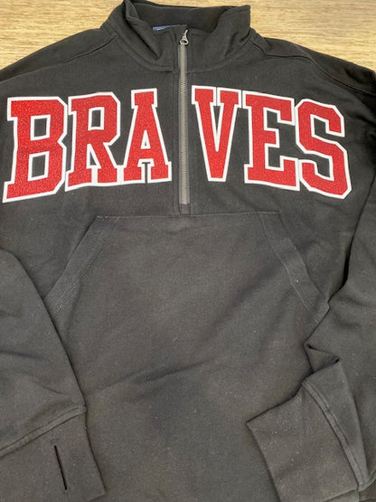Braves glitter 1/4 zip