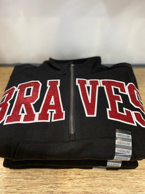Braves glitter 1/4 zip