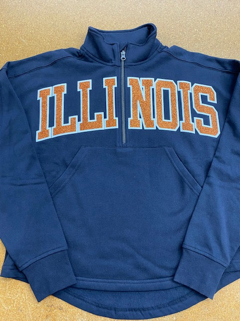 Illinois glitter 1/4 zip