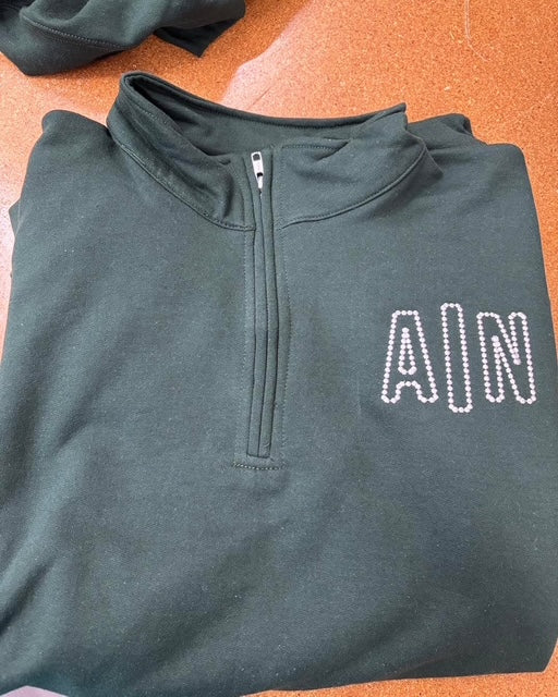 Adult embroidered 1/4 zip