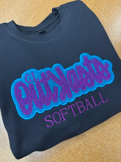 Custom Glitter Embroidery Crewneck Sweatshirt