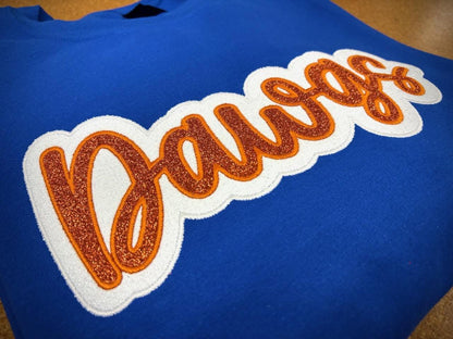 Custom Glitter Embroidery Crewneck Sweatshirt