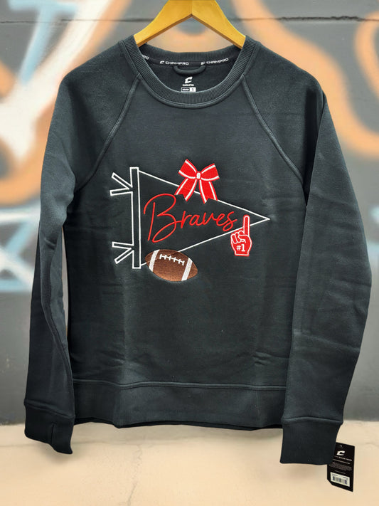 Embroidered Pennant Crewneck